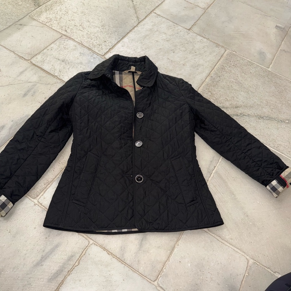 Burberry Black Quilted Trench Coat